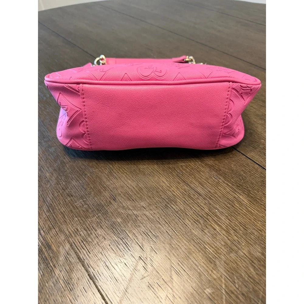 Juicy Couture Pink Embossed JC Heart Logo Shoulder Baguette‎ Bag